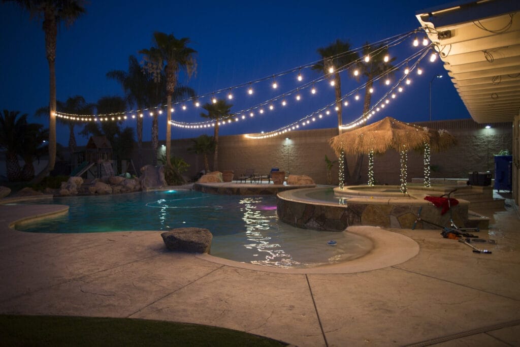 How to Hang String Lights Around Pool?